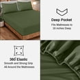 thumbnail image 5 of Ruvanti 100% Cotton Sheets - Crispy Cooling Percale Sheets For Split King Size Bed, Breathable & Durable Split King Sheet Set For Adjustable Bed, 16 Inches Deep Pocket Bed Sheets, Chive, 5 Pieces, 5 of 5