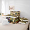 thumbnail image 5 of YST Bookcase 7 Piece Comforter Set,Cartoon Bookshelf Bedding Set for Kids Child,Shabby Bookshelf Bed in a Bag,Retro Bookrack Academic Collection Books Flat Fitted Sheet Reversible,Queen, 5 of 5