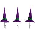 thumbnail image 3 of Northlight LED Lighted Witches Hat Outdoor Halloween Pathway Markers - 14" - White Lights, 3 of 6