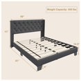 thumbnail image 3 of Costway Full Size Upholstered Platform Bed Tufted Headboard Mattress Foundation Grey, 3 of 10
