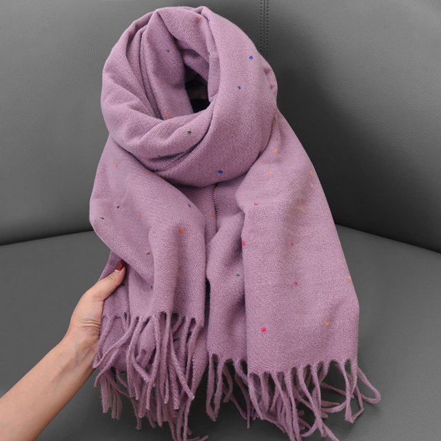 RXIRUCGD Women's Fashionable Solid Color Tassels Soft Skin Friendly Scarf( Hot Pink )