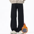 thumbnail image 2 of RKSTN Mens Pants Plush Thick Jeans With Elastic Drawstring Loose Oversized Straight Leg Pants Long Pants Soft Comfortable Workout Pants, 2 of 5