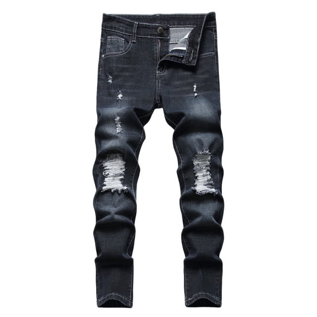 Boys' Elastic Waist Jeans - Summer Trousers, Pocket Design, Hip Hop Style