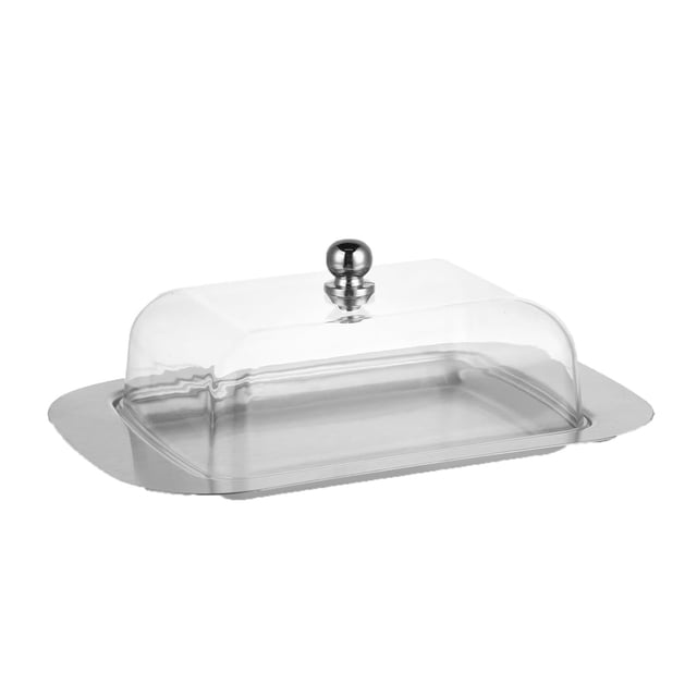 TIELUTT Plat à Beurre en Acier Inoxydable avec Couvercle et Poignée Récipient à Laitue en Acier Inoxydable Récipient à Lunch pour Enfants avec Couvercles pour Organiser Récipient à Fromage pour Réfrigérateur Bol Organisateur pour Armoires de Cuisine