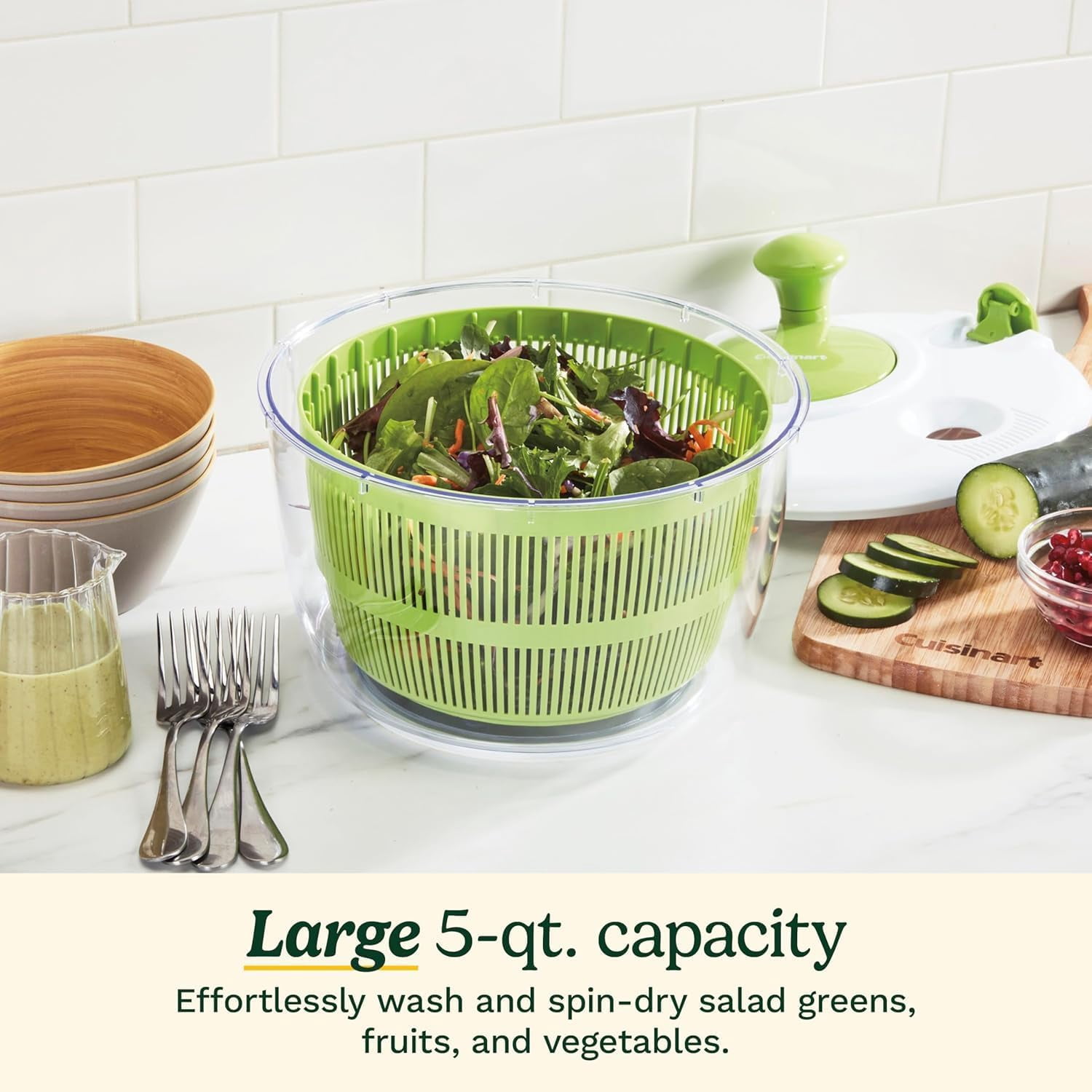 Centrifugeuse à salade Cuisinart avec bouton facile à tourner
