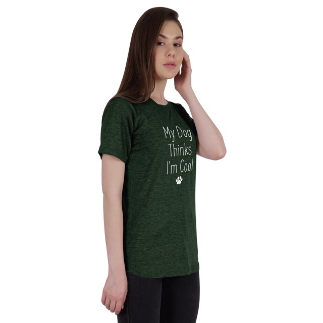 Inkmeso Haut Citation pour Femme Mon Chien Pense Que Je Suis Cool T-Shirt à Imprimé Graphique