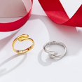 thumbnail image 2 of 925 Sterling Silver Hug Rings For Couples Hand Hug Rings Hugging Hands Open Promise Ring For Women Men Adjustable, 2 of 2