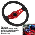 thumbnail image 4 of 13in Racing Steering Wheel, 6 Bolts Grip PU & Aluminum Auto Driving Wheel, Car Steering Wheel with Horn Button, 4 of 7