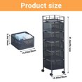 thumbnail image 2 of 5 Tier Rolling Storage Cart, Metal Mesh Rolling Cart Organizer with Top Lid, 2 of 6