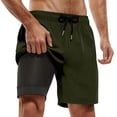 thumbnail image 1 of HXWCHs Vacation Men's Beachwear Board Shorts with Inner Compression Liner and Pocketed Design for Swim Trunks featuring Inseam Comfort and Quick-Dry Fabric XXXL Army Green, 1 of 4