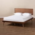 thumbnail image 2 of Allora Mid-Century Solid Rubberwood with MDF Queen Platform Bed in Brown, 2 of 9