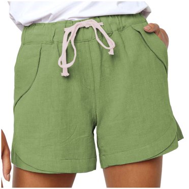 Babysbule Women Shorts Clearance Womens Plus Size Drawstring Casual Elastic Waist Pocket Loose Solid Shorts Pants