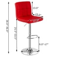 thumbnail image 3 of Costway Ensemble de 2 Tabourets de Bar Réglables en Cuir PU Pivotants Chaise de Comptoir de Pub Rouge, 3 of 10
