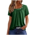thumbnail image 2 of asjyhkr T-Shirts d'Été pour Femmes Col Rond Manches Courtes Légers T-Shirts Décontractés Mode Confortables Basiques, 2 of 6