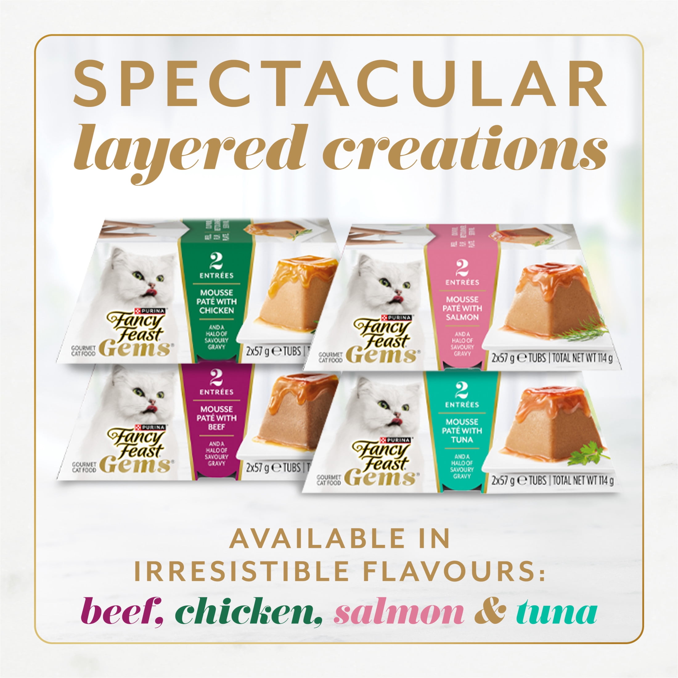 Fancy Feast Gems Mousse en Pâté avec Saumon, Nourriture Humide pour Chats, 57 g x 2