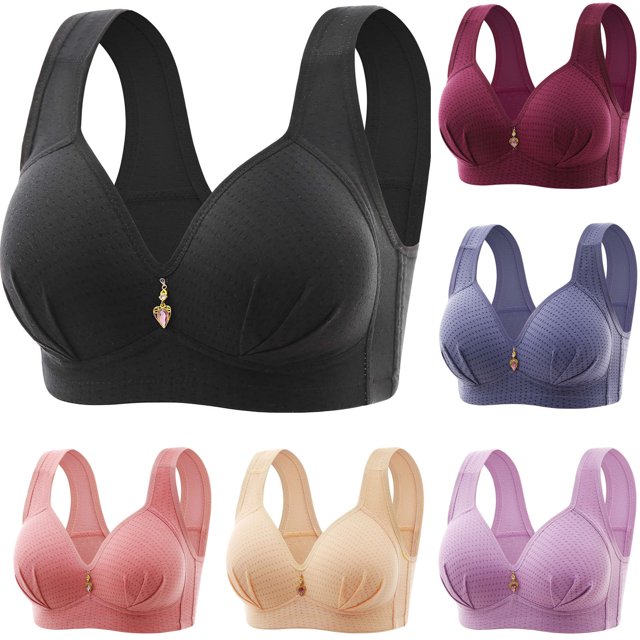 XZNGL Everyday Bra for Women,Seamless No-Wire Design with Breathable Nylon-Spandex Blend,Soft Embroidered Detail,Full Coverage,Four-Season Wear,Comfort Fit