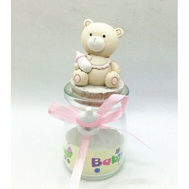 Ours sur une Bouteille en Verre Figurine