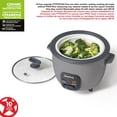 thumbnail image 4 of Starfrir Cuiseur à riz 10 tasses, Pot Céramique Antiadhésif sans PFAS, Contrôle En Un Seul Bouton, Couvercle en Verre, Panier Vapeur, Gobelet Doseur, Cuillère incluse, 4 of 7