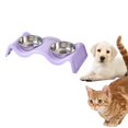 thumbnail image 1 of Stainless Steel Double Pet Bowl Durable Elevated Feeder For Cats And Dogs Easy Clean Non Dining Dishes, 1 of 3