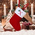 thumbnail image 2 of Christmas Tree Decorative Socks With Embroidered Initial Letters Red Green White Knit Stockings, 2 of 2