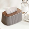 thumbnail image 5 of European-Style Elastic Tissue Box for Home and Office Desktop, Universal Fit, Durable Plastic with Rounded Edges, Modern Vertical Stripe Design(Gray), 5 of 5