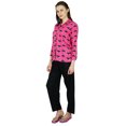 thumbnail image 4 of Bimba Womens Traditional PJ custom Pyjama Set Night Wear Pyjamas Sets Ladies Cat Print Pink & Black, 4 of 7