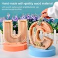 thumbnail image 2 of Twenty-Six English Alphabet Piggy Bank 26-letter Personalized Wooden Coin Money Saving Box Customized Own Name, 2 of 8