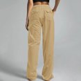 thumbnail image 4 of Timegard Womens Pants Plus Size Cotton Linen Straight Leg Elastic Waisted Drawstring Lounge Trousers, 4 of 5