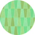 thumbnail image 1 of Ahgly Company Tapis de Zone Rond Vert Transitionnel pour Intérieur Lavable à la Machine, 3 Pieds Rond, 1 of 7