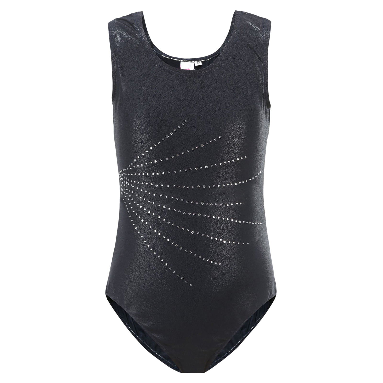 Gymnastics Leotards For Girls Sleeveless Round Neck Dance Clothes Diamond Bodysuit For Gymnastics Dancing
