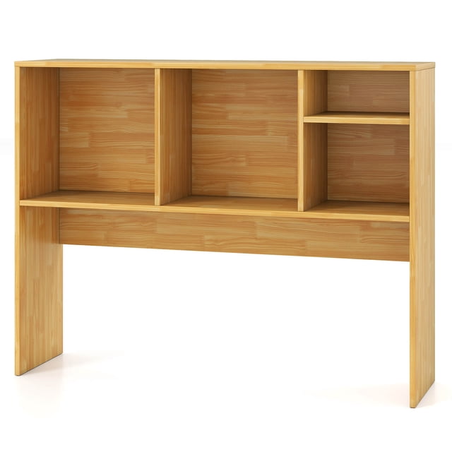 Costway Computer Desktop Bookcase Countertop Storage Bookshelf Organizer with 4 Cubbies