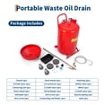 thumbnail image 4 of Réservoir d'Évacuation d'Huile Usée Portable à Air – Capacité de 20 Gallons, Hauteur d'Entonnoir Réglable (38-65 Pouces), Roues Pivotantes à 360°, Valve de Régulation de Pression, Boîte à Outils et Gants, 4 of 7