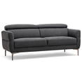 thumbnail image 1 of Gymax Modern Loveseat Fabric Sofa Couch with Adjustable Headrest, Grey, 1 of 10