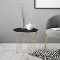 thumbnail image 2 of HOMCOM Round Coffee Table Wood Metal Bedside Table for Living Room Bedroom, 2 of 10