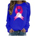 thumbnail image 2 of Jsaierl Sweatshirts Cancer du Sein Femmes Sensibilisation au Cancer Hauts T-Shirts Graphiques Léopard Manches Longues Col Rond Pull Cadeaux Inspirants pour Survivante du Cancer, 2 of 5