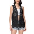 thumbnail image 1 of Women's Floral Crochet Lace Trim Open Front Cardigan, 1 of 5