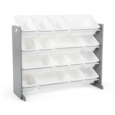 Humble Crew Tot Tutors SuperSized Toy Storage Organizer with 16 Storage Bins, Grey