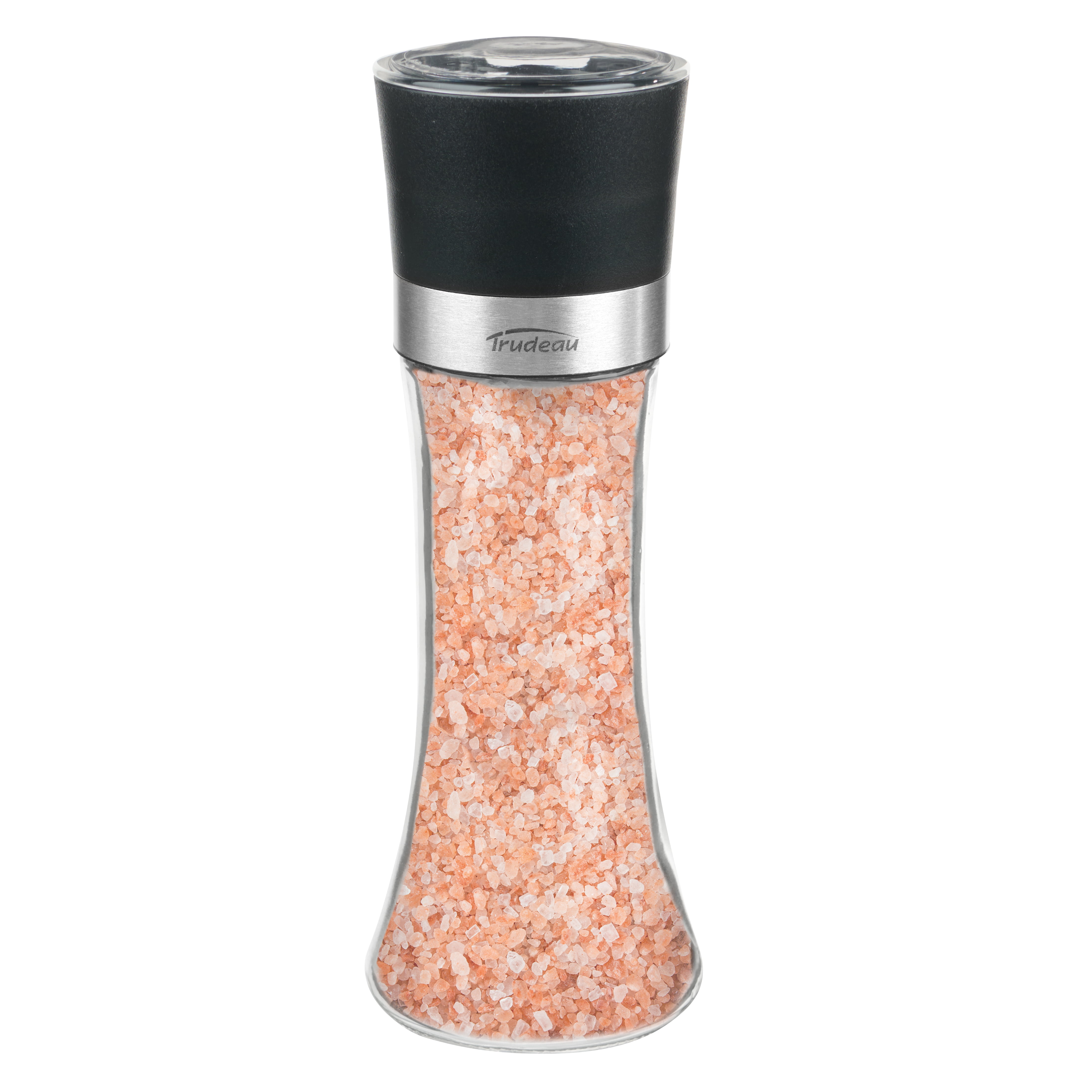 Trudeau Salt & Pepper Grinders Ostrava 7" - Pre-filled with Pepper & Pink Himalayan Salt, Corrosion-Resistant Ceramic Grinders, 2 Mills