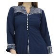 thumbnail image 3 of Phagun Robe Kurta Kurti Ligne A Bleu Marine pour Femme avec Palazzo Vêtements Indiens-4, 3 of 6