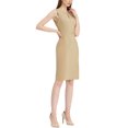 thumbnail image 4 of INSPIRE CHIC Robe de Travail pour Femme Élégante Sans Manches Moulante Fourreau Crayon Robes TG Abricot, 4 of 5