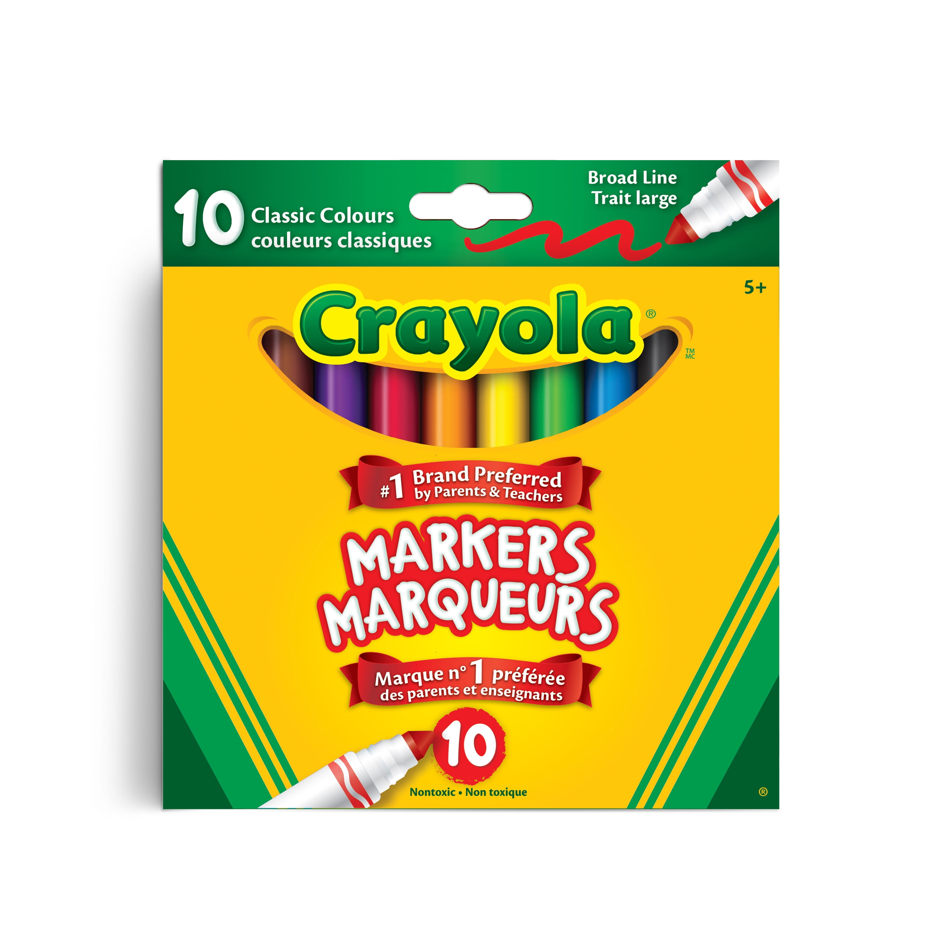 Crayola Broad Line Markers 10 Count, Classic Colours