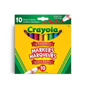 Crayola Broad Line Marqueurs 10 Nombre, Couleurs classiques
