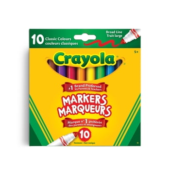 Crayola Broad Line Markers 10 Count, Classic Colours