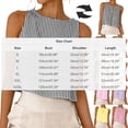 thumbnail image 3 of FAVIPT Débardeur en Coton pour Femme à Boutons, Imprimé à Rayures, Chandails Courts à Col Rond, T-Shirts Amples d'Été pour la Plage, Vert, P, 3 of 8