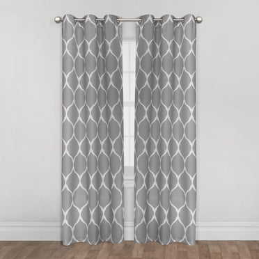 Mainstays Ogee Print 84" Light Filtering Drapery Grommet Window Curtains Panel