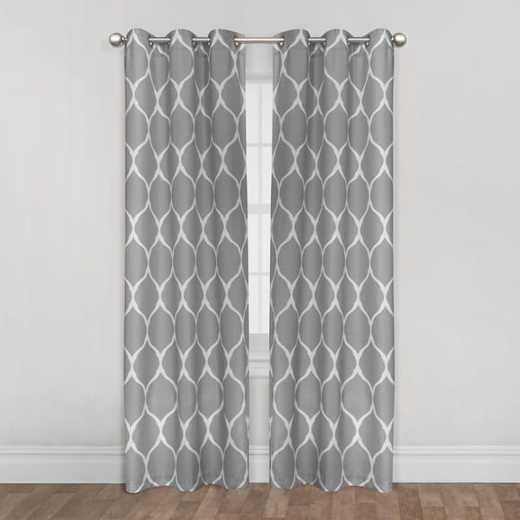 Mainstays Ogee Print 84" Light Filtering Drapery Grommet Window Curtains Panel