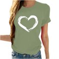 thumbnail image 3 of Babysbule Hauts pour Femmes en Liquidation Femmes Manches Courtes Col Rond Imprimé en Forme de Cœur Hauts Décontractés Blouse T-shirt, 3 of 8