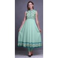 thumbnail image 2 of Bimba Robe Anarkali Damassé Menthe Pastel Col Mandarin Sans Manches Kurtis pour Femmes Robe Maxi à Imprimé XXX-Large, 2 of 6