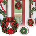 thumbnail image 1 of Couronne de Noël pour Porte d'Entrée Nœud Rouge Couronne Boule de Noël Couronne de Noël Décoration de Noël Décorations pour la Maison Décorations de Noël Intérieures, 1 of 9