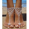 thumbnail image 2 of ORUYROP 2 Pieces Women's Foot Chain Barefoot Sandals Beach Wedding Jewelry Anklet with Rhinestone Toe Ring, 2 of 6